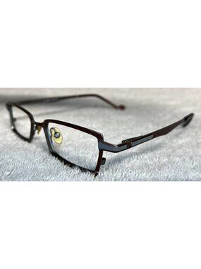 OGI HERITAGE 2223/799 RED GRAY GUNMETAL RECTANGLE EYEGLASSES FRAMES 44-19-135